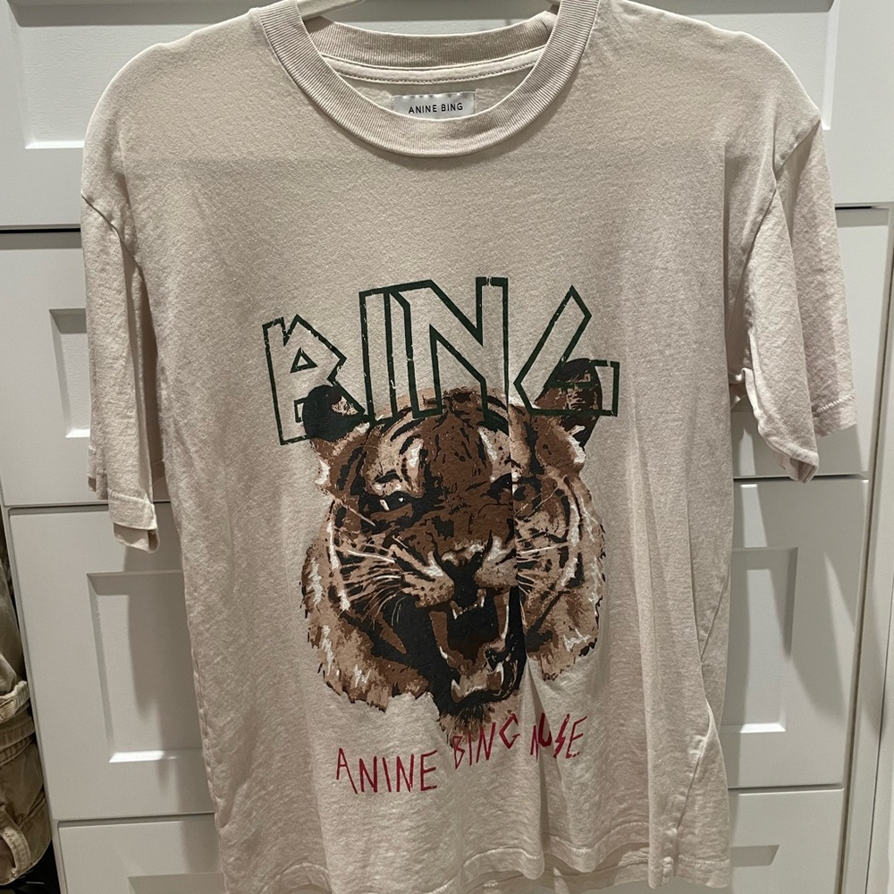 Anine Bing Cream Organic Cotton Tee size S